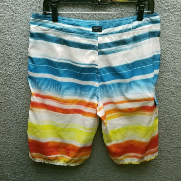 O'Neill Men's 32 Striped Multicolor Board Shorts Swimwear 33.25" 10.5" 11.5" - Picture 6 of 8